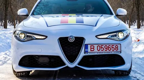 Un Alfa Romeo Giulia al Poliției Române, scos la vânzare: O decolantăm sau o cumpărați așa?. GALERIE FOTO 