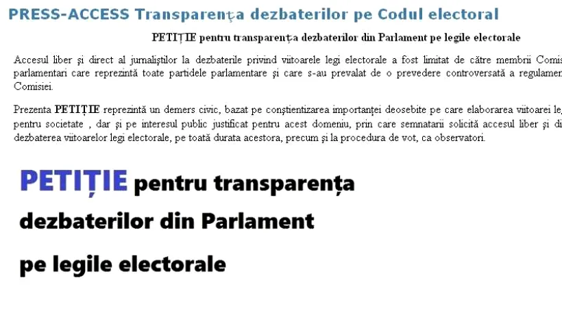 Riposta jurnaliștilor în fața parlamentarilor care au secretizat ședințele Comisiei de Cod Electoral