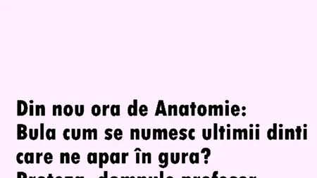 BANC | Bulă și ora de Anatomie