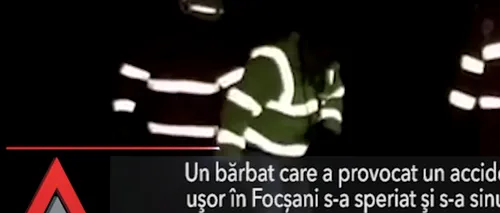 Un bărbat s-a aruncat în FAȚA TRENULUI, după ce a provocat un accident ușor în Focșani