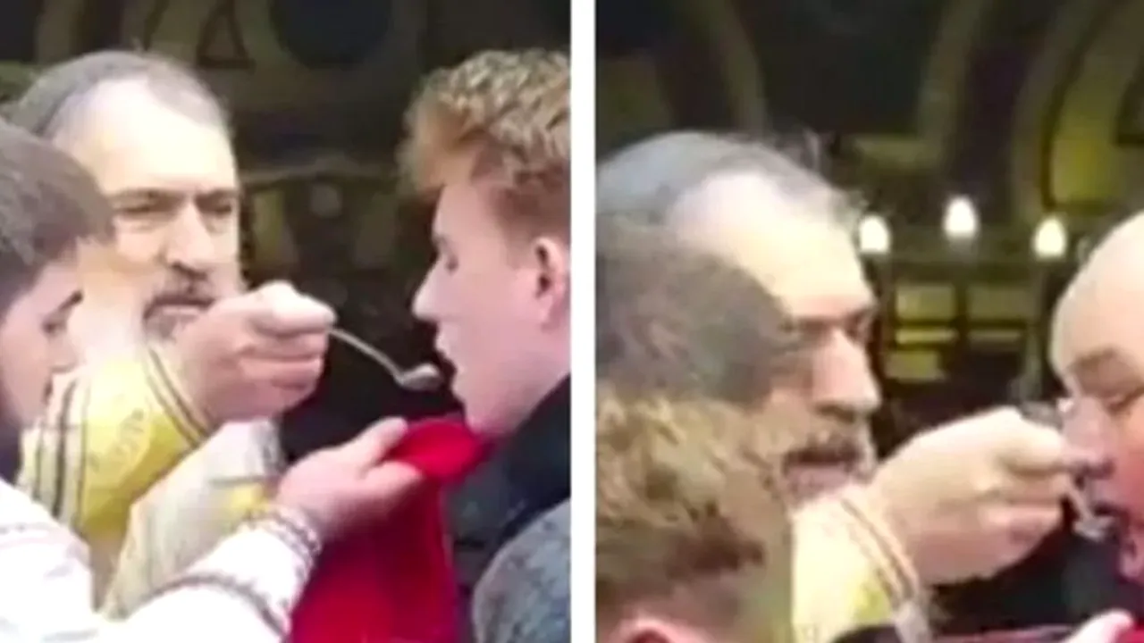 GEST CONTROVERSAT. Arhiepiscopul Tomisului a împărtășit cu aceeași linguriță sute de oameni, în plină epidemie de coronavirus