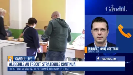 GÂNDUL LIVE. Ionuț Moșteanu, deputat USR: Vom colabora cu PNL pentru alegerile parlamentare, dar ne vom respecta principiile. Suntem foarte mulțumiți de rezultatul alegerilor | VIDEO