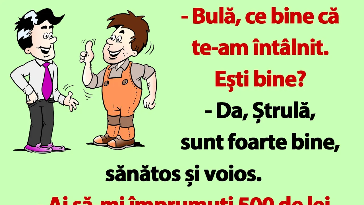 BANC | „Bulă, poți să-mi împrumuți 500 de lei până la salariu?”