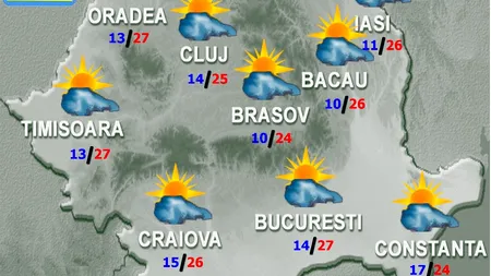 METEO | Temperaturile maxime ajung până la 29 de grade 