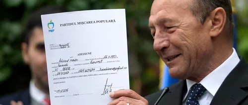 Liderii PMP susțin că au primit mii de cereri de înscriere după ce Băsescu a venit în partid