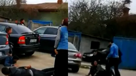 Bătaie cu bâte și topoare între două familii rivale din Giurgiu. Poliția a intervenit cu un foc de armă VIDEO
