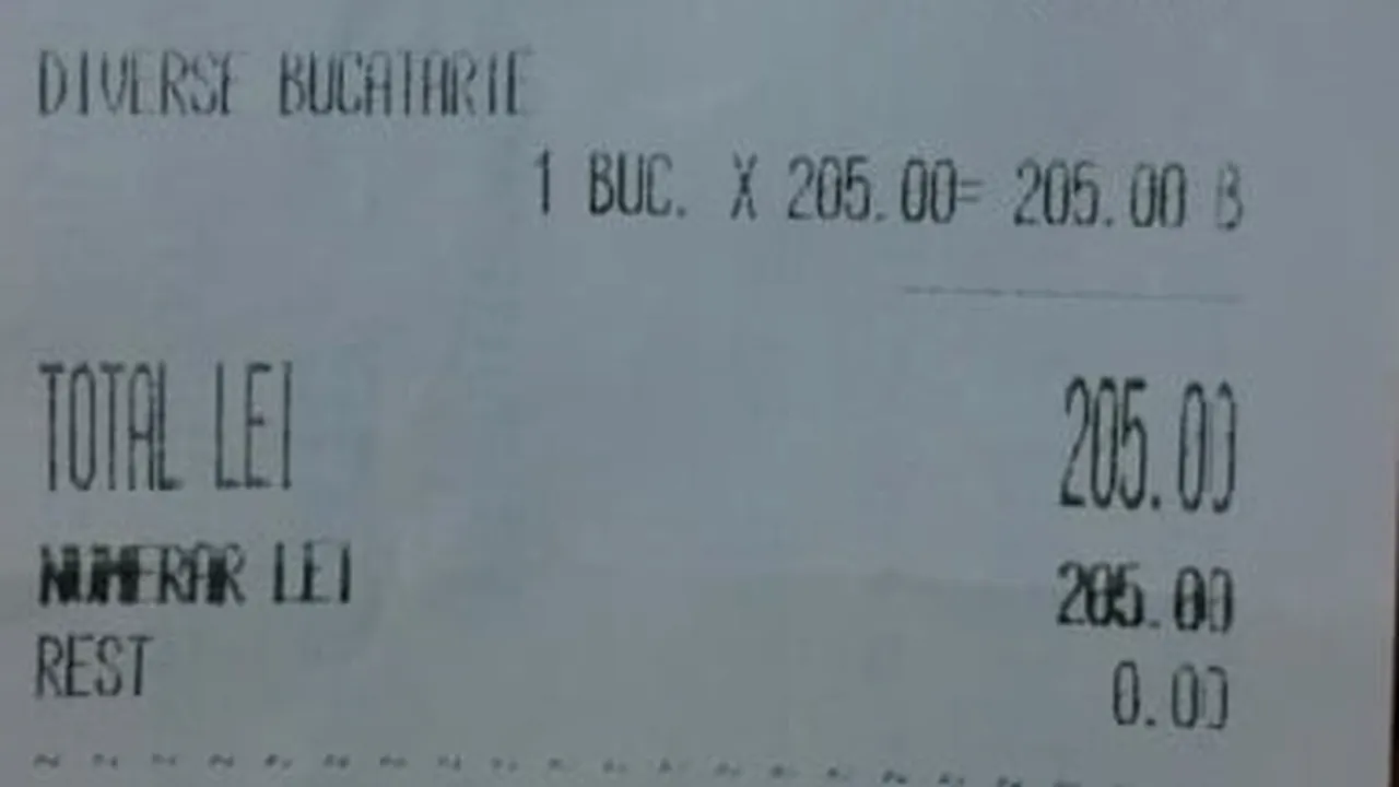 O familie care a mâncat la un restaurant din Băile Felix a primit o NOTĂ de plată pe care scria doar „Diverse bucătărie”. Ce explicație au primit