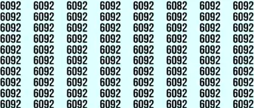 TEST IQ | Nu toate numerele din imagine sunt 6092. Găsiți-l pe cel diferit!