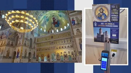 Înainte de sfințirea picturii, în Catedrala Națională au fost instalate POS-uri pentru cei care vor să doneze bani