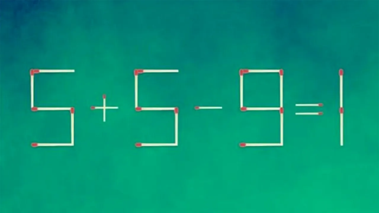 Test de inteligență | Corectați 9+5-3=1, mutând un singur băț de chibrit