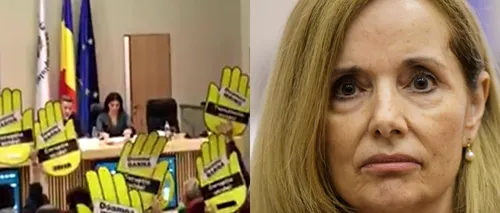 Consilierii PSD, aluzie la verificările CNSAS: Pancarte în CGMB cu „Doamna Wring, turnătoria ucide - VIDEO 