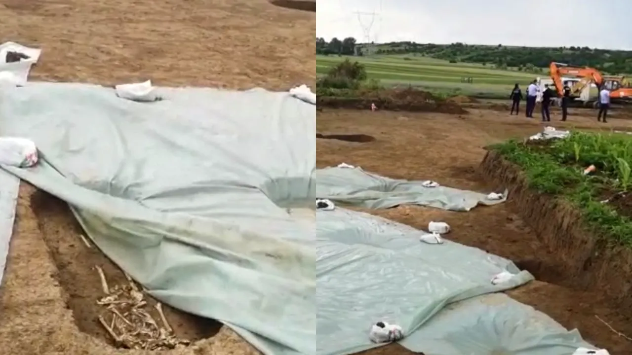 Gropi cu oseminte, descoperite pe șantierul drumului expres Craiova-Piteşti - VIDEO