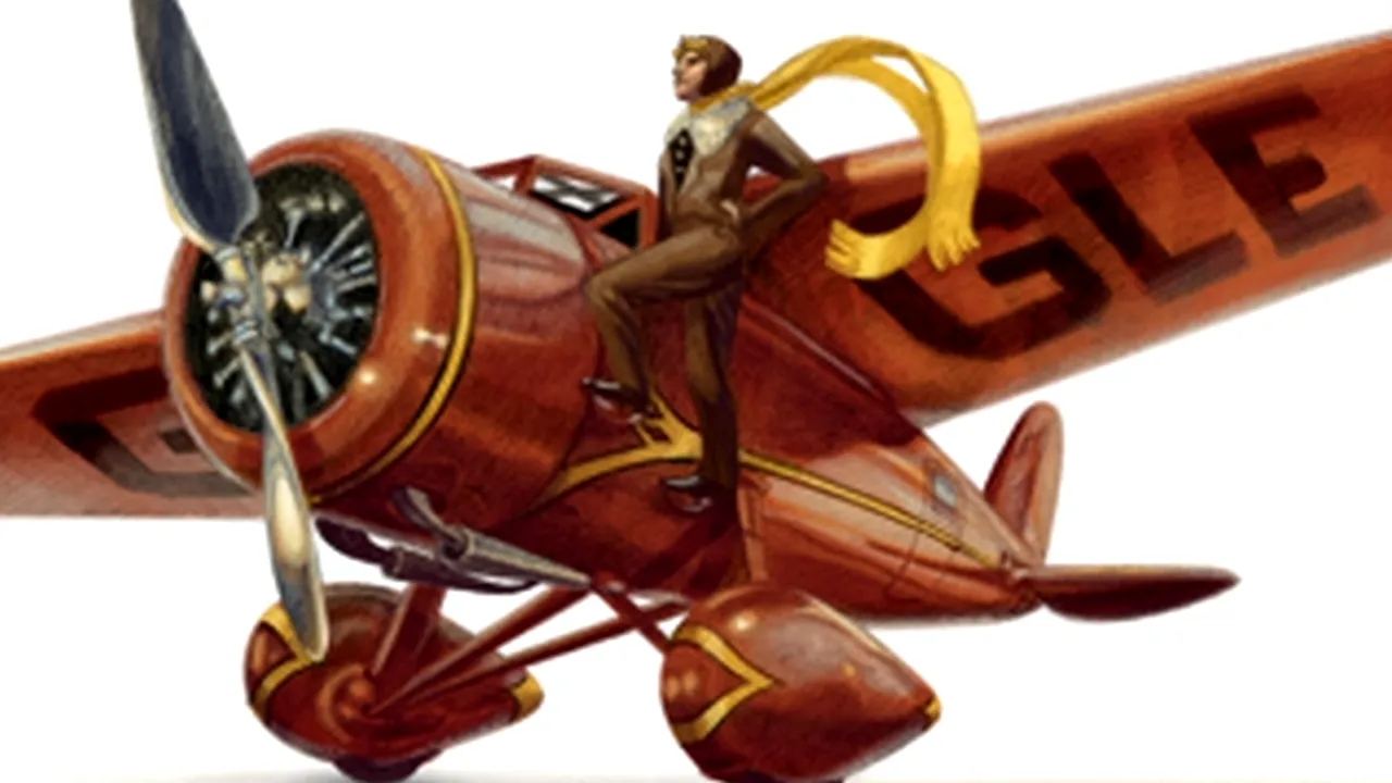 AMELIA EARHART, omagiată de GOOGLE printr-un logo special