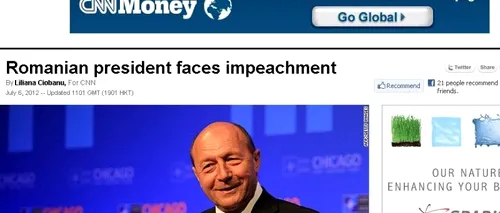 Presa internațională, despre suspendarea președintelui Traian Băsescu: Democrație sau demagogie?. Cea mai recentă rundă a unei lupte feroce pentru putere
