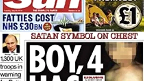 Tabloidele britanice lovesc din nou: „Un băiețel de 4 ani are semnul Diavolului. Cât de mult e prea mult?