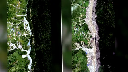 Dezastrul provocat de viituri în Nepal. Imagini din satelit înainte și după. Bilanțul a ajuns la 469 de morți