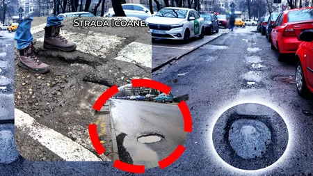 Cum ninge, cum apar gropile în București. După ultimul îngheț au apărut noi cratere pe străzile Capitalei. Primăria anunță „marea cârpeală” a arterelor sparte