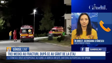 GÂNDUL LIVE. Georgiana Stănescu, corespondent GÂNDUL Craiova, despre incendiul de la Spitalul de Psihiatrie: Cel mai probabil, pompierii au greșit adresa pentru că cele două spitale sunt în aceeași zonă | VIDEO