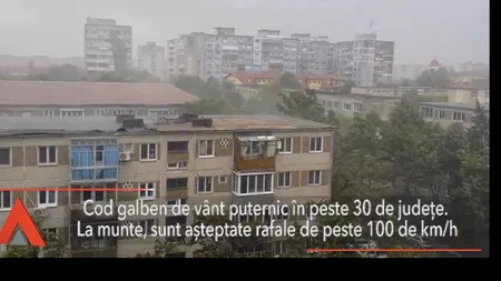 Cod galben de vânt puternic în peste 30 de județe din țară