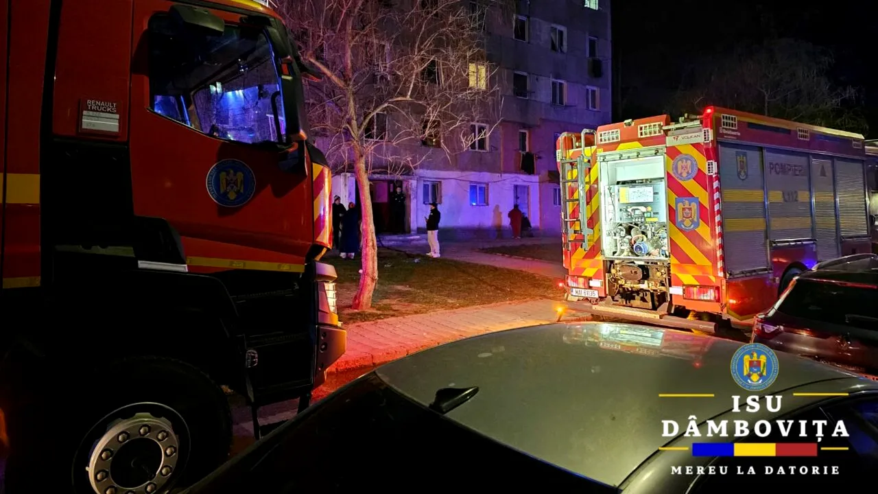 Incendiu într-un apartament din Târgoviște. Nouă persoane au avut nevoie de îngrijiri medicale