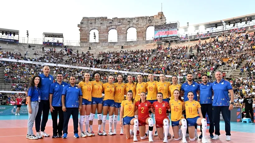 Meci ISTORIC al României în Colloseumul din Verona! 9.000 de fani au asistat la prima partidă de Europeanul de volei feminin | GALERIE FOTO
