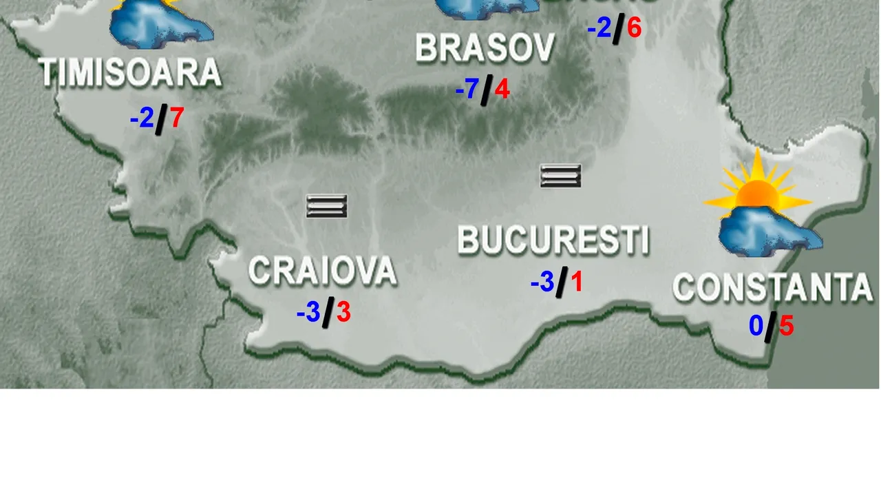 VREMEA. Prognoza meteo pentru 23 și 24 decembrie