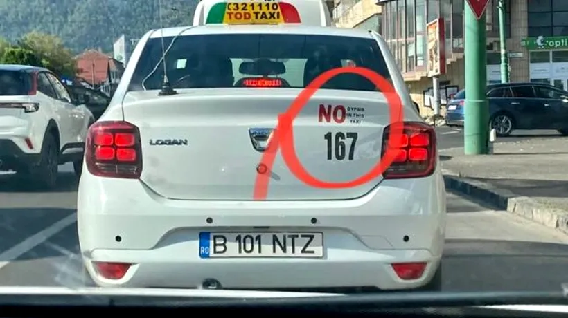 Un taximetru cu o inscripţie rasistă, pe străzile din Braşov. Cum a fost sancționat şoferul