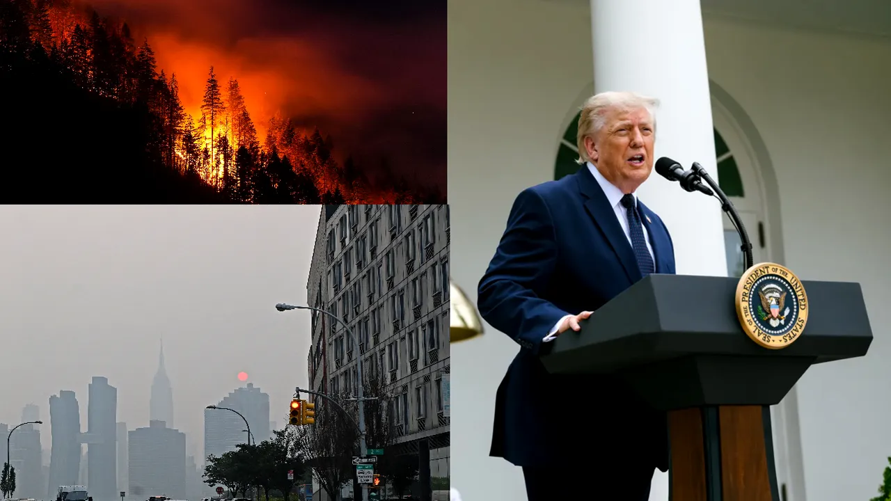 Trump amenință Canada cu noi tarife după ce fumul incendiilor de vegetație a poluat aerul mai multor state americane