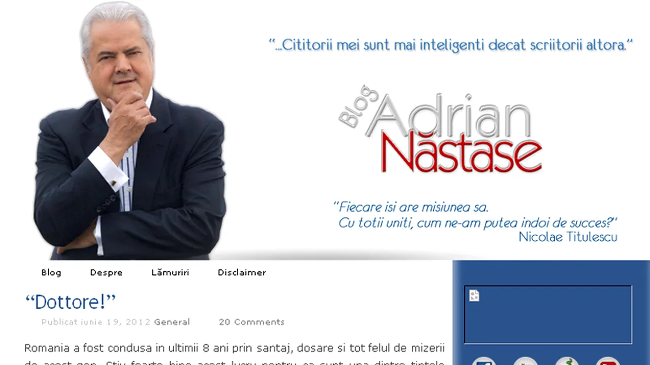 Adrian Năstase, conducătorul de doctorat al lui Ponta: 