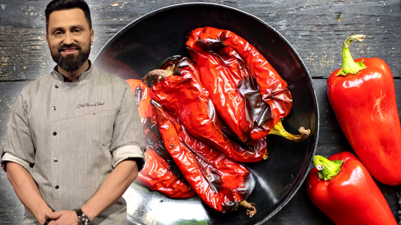Rețeta de salată de ardei copți a lui chef Orlando Zaharia. Ingredientul secret folosit de juratul de la Antena 1 pentru un gust autentic