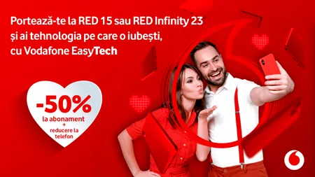 De Valentine’s Day, te portezi la VODAFONE și ai 50% discount la abonamente & super prețuri la telefoane