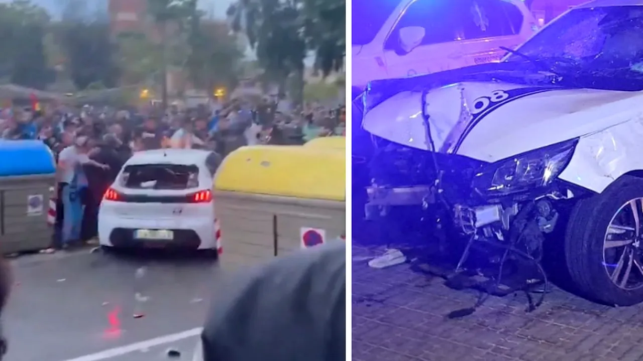 Momente de GROAZĂ înainte de derbyul catalan dintre Espanyol și FC Barcelona. O femeie a intrat cu mașina în plin într-un grup de suporteri. 13 răniți