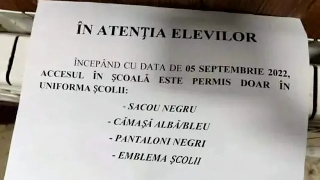 Se întâmplă în România. Uniforma elevilor, obligatorie din 5 septembrie 2022 aici?!