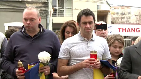 Jucătorii de snooker Ronnie O'Sullivan și Stuart Bingham au adus un omagiu victimelor de la Colectiv