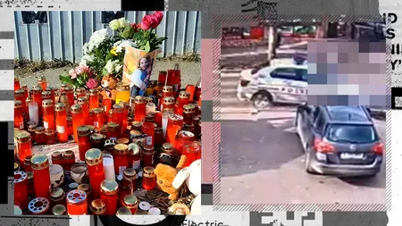 VIDEO | Filmul uciderii fetiței pe trecerea de pietoni de către polițistul care circula cu viteză. Ce face șoferul după ce mașina se oprește, la 50 de metri de locul în care o lovește