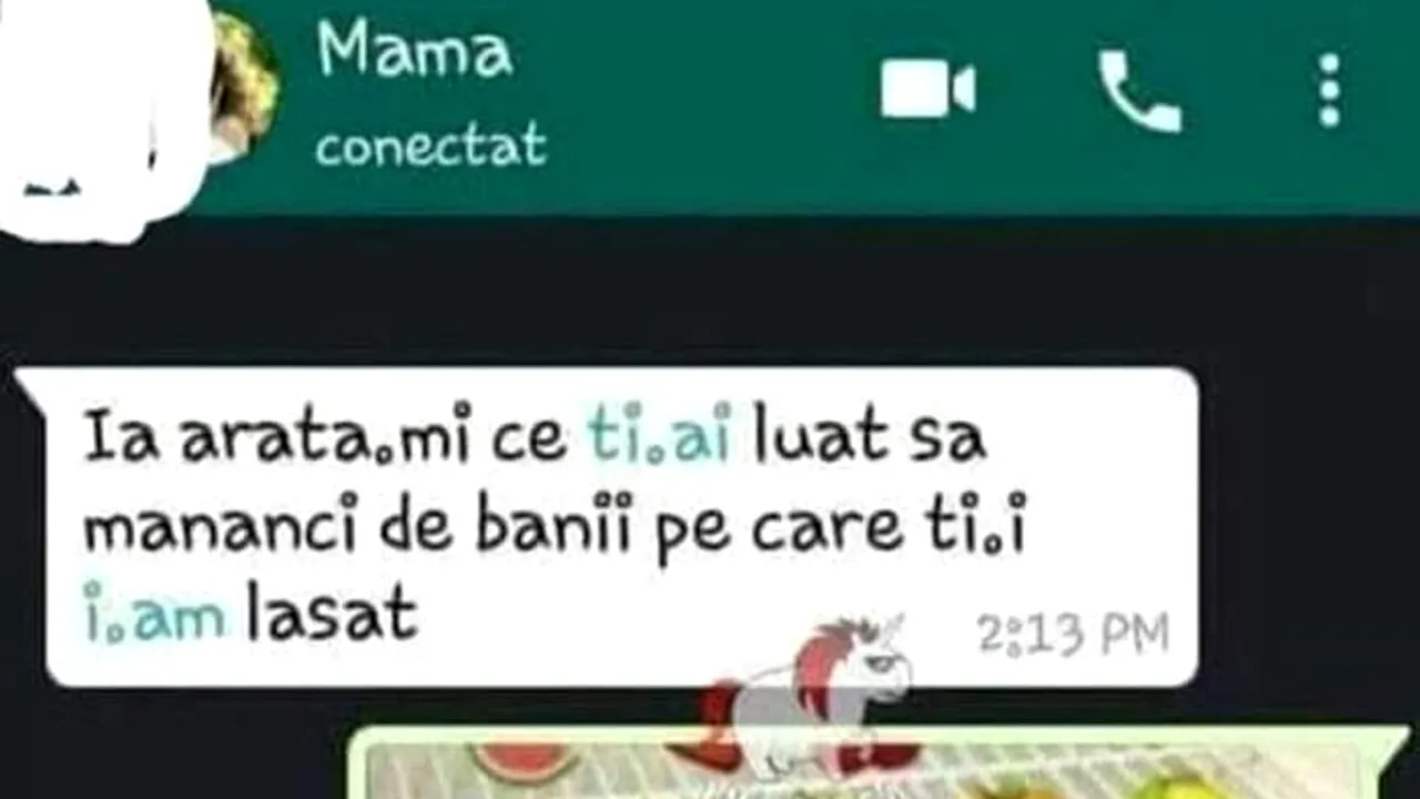 BANC | Mama îl ceartă pe Bulă pe WhatsApp: 