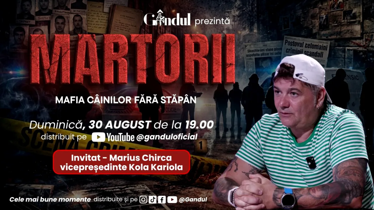Duminică 30 august, de la ora 19.00, Gândul prezintă MARTORII- MAFIA CÂINILOR FĂRĂ STĂPÂN