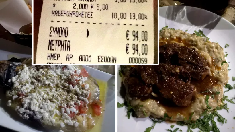 FOTO | Ce a primit de mâncare un turist român într-un restaurant din Grecia, pentru o notă de plată de 94 de euro