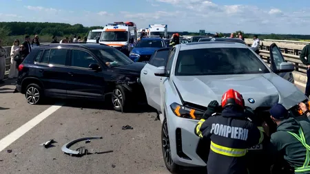 Traficul pe A3 a fost blocat spre București după un carambol cu 7 mașini. O persoană a fost rănită