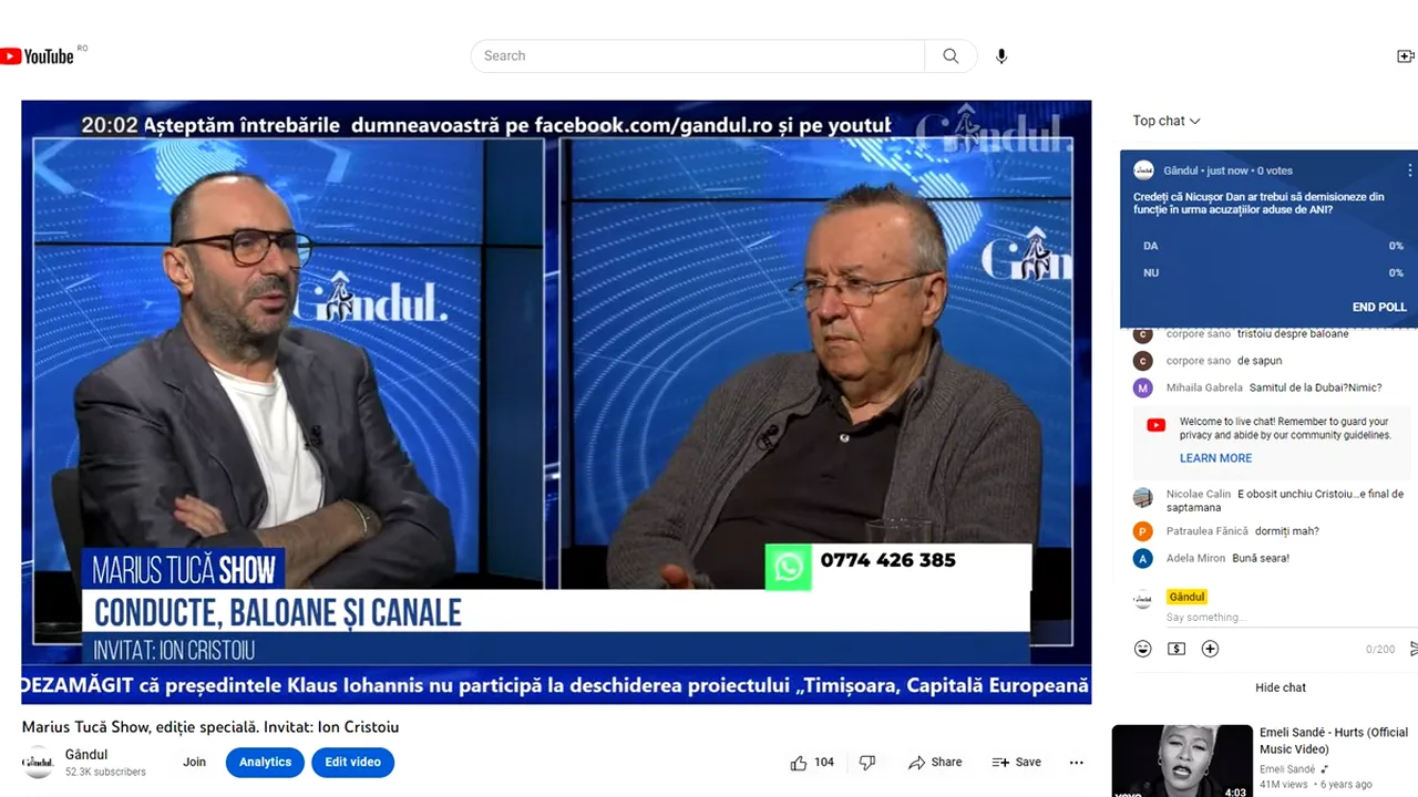 POLL Marius Tucă Show: „Credeți că Nicușor Dan ar trebui să demisioneze din funcție, în urma acuzațiilor aduse de ANI?”