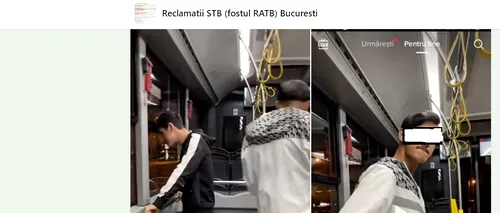 VIDEO | Un tânăr defilează cu o baionetă într-un autobuz din Capitală. „Fain în STB”