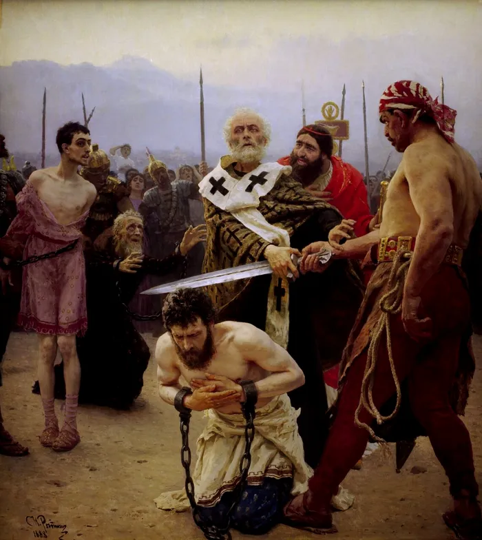 Sfântul Nicolae salvează trei tineri de la execuție. Pictură rusească din secolul 19 