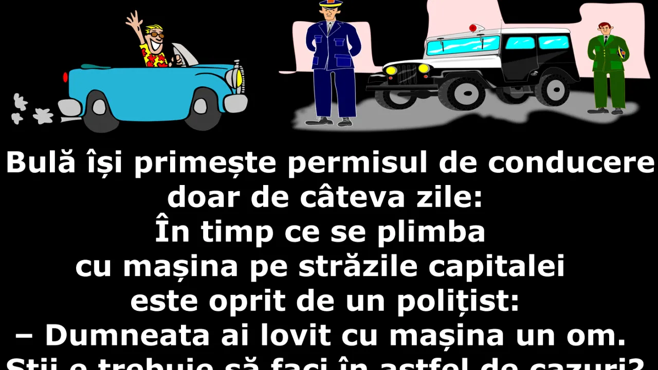 Bancul de azi | Bulă primește permisul de conducere