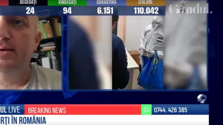 EXCLUSIV GÂNDUL LIVE | Anatol Burlăcioc, medic la Spitalul Județean Suceava , aflat în izolare: Este o mlaștină admnistrativă de oameni care nu știu să acționeze. Nici acum nu există o strategie