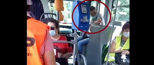 „ONE MAN SHOW”. Un controlor din Iași se dă în spectacol în autobuz în timp ce poartă masca sub nas: „Țărancă!” /„Poate vrei să cobori la prima! N-ai ce posta pe Facebook?“ - VIDEO
