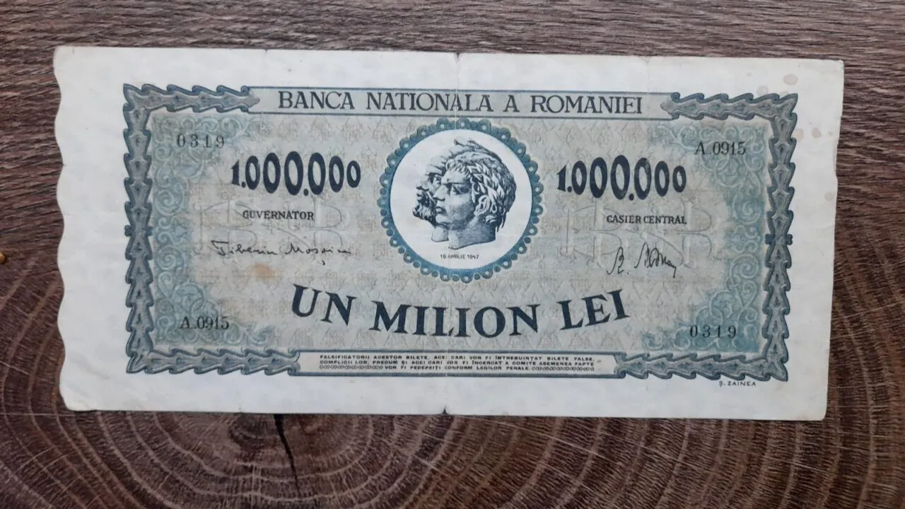 Cu cât se vinde pe OLX o bancnotă de 1.000.000 de lei din 1947. Ai una acasă?