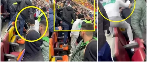 Nepotul lui Gigi Becali a lovit cu bestialitate un spectator la meciul FCSB cu Universitatea Craiova, de pe Arena Națională. „Gata, băi, că-l omori!”