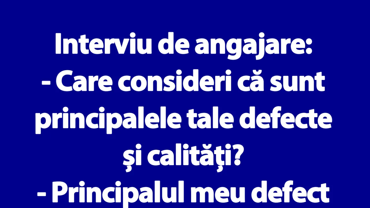 BANCUL ZILEI | Interviu de angajare de 1 Mai