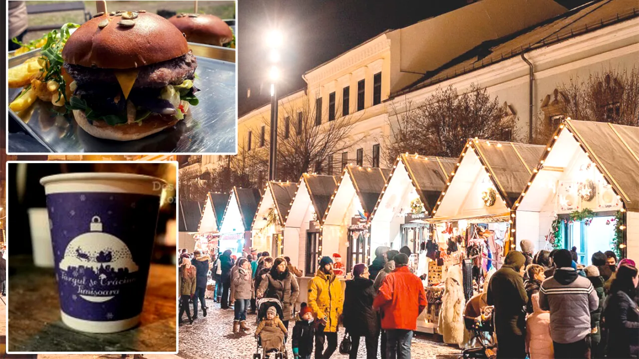 Câți lei costă un burger și un pahar cu vin fiert, la Târgul de Crăciun din Cluj-Napoca: „Trebuie să am 500 de lei la mine”