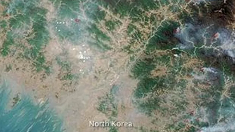 Imaginea surprinzătoare surprinsă de un satelit NASA în Coreea de Nord. FOTO